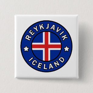 Reykjavik IJsland Vierkante Button 5,1 Cm