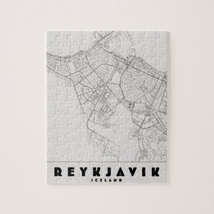 Reykjavik IJsland Vintage Reis Kaart Legpuzzel