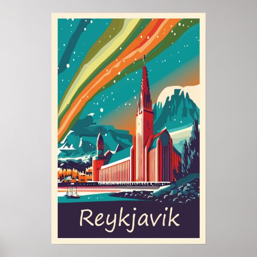 Reykjavik, Islande, poster Voyage (Devant)