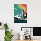 Reykjavik, Islande, poster Voyage (Bureau à domicile)