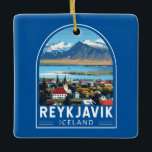 Reykjavík Islande Travel Art Vintage<br><div class="desc">Reykjavík design de déplacement vectoriel rétro. Reykjavík est la capitale la plus septentrionale d'un État souverain dans le monde. C'est l'une des villes les plus propres,  les plus vertes et les plus sûres du monde.</div>