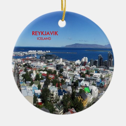Reykjavik kerstornament keramisch ornament (Voorkant)