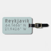 Reykjavik Latitude & lengte Bagagelabel (Voorkant horizontaal)