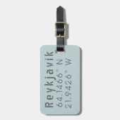 Reykjavik Latitude & lengte Bagagelabel (Voorkant verticaal)