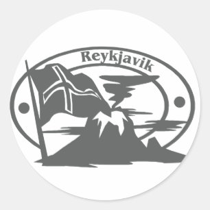 Reykjavik Stamp Ronde Sticker