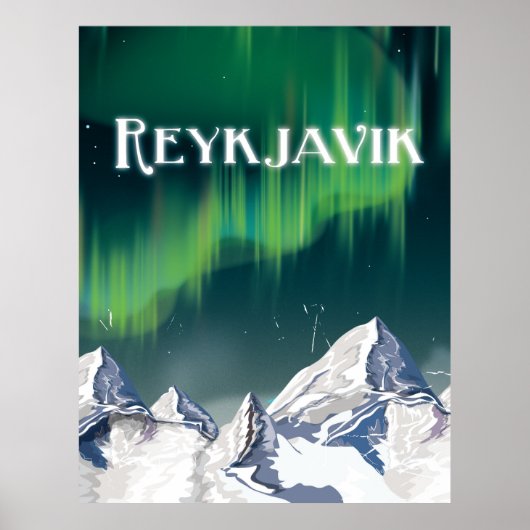 Reykjavik Vintage Travel Poster (Voorkant)