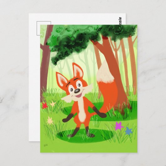 Reynard het Fox Briefkaart (Voorkant / Achterkant)