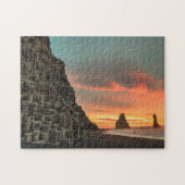 Reynisdrangar Zee Cliffs IJsland gestileerd Legpuzzel (Horizontaal)