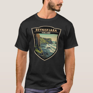Reynisfjara Beach IJsland Reizen Kunst Vintage T-shirt