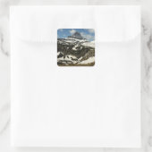 Reynolds Mountain vanaf Logan Pass in Glacier Park Vierkante Sticker (Tas)
