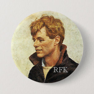 RFK in JFK's jas Ronde Button 7,6 Cm
