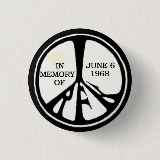 RFK Memorial Peace Pinback Ronde Button 3,2 Cm (Voorkant)