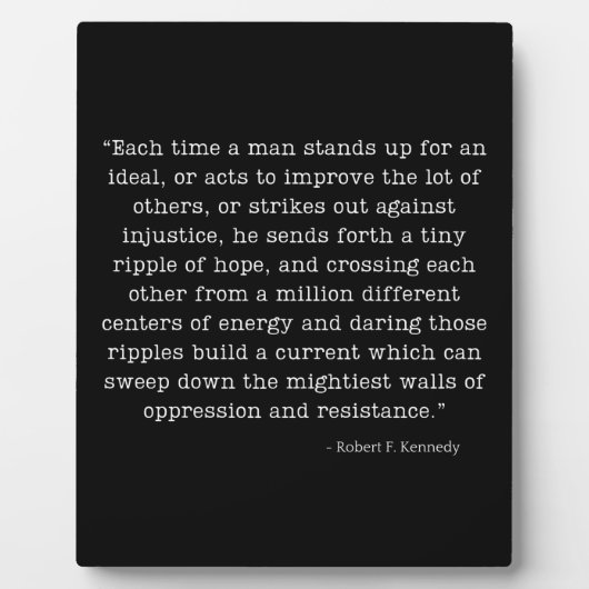 RFK Ripple of Hope Quote Tabletop Fotoplaat (Voorkant)