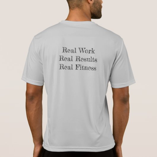 RFM Echt werk. Echte resultaten. Real Fitness.Spor T-shirt (Achterkant)