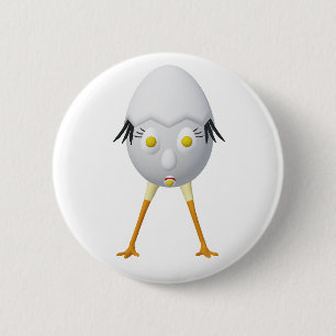 RG & RA Grappig Ei Karakter Schattig Ontwerp Ronde Button 5,7 Cm