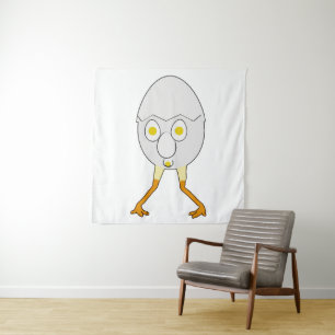 RG & RA Grappig Ei Karakter Schattig Ontwerp Wandkleed