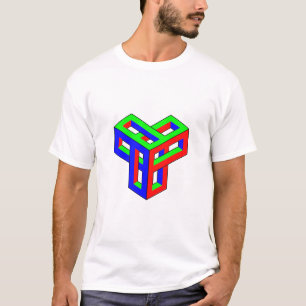RGB-blokken met optische illusie T-shirt
