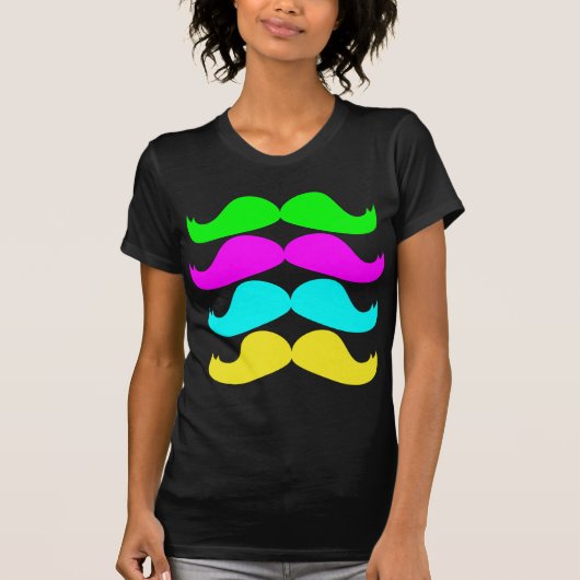 RGB Fluo Mustaches Retro T-shirt (Voorkant)