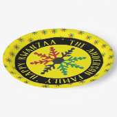 RGB Snowflakes Patroon Naam Happy Kwanzaa toevoege Papieren Bordje (Gekanteld)