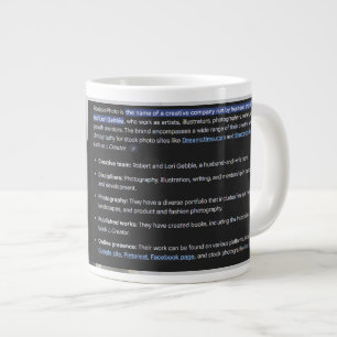 RGPhoto Wermz Logo met Beschrijving Reuzenkoffie M Extra Grote Beker