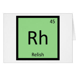 Rh - Chimie de la sauce Relish Tableau périodique