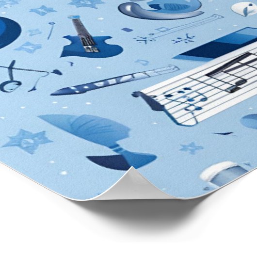 Rhapsodie in blauw Poster (Hoek)