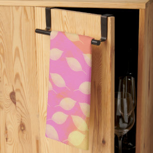 Rhapsodie in Geel, Terracotta en Violet Abstract Theedoek