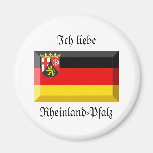 Rheinland-Pfalz Vlag Gem Magneet (Voorkant)