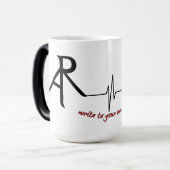 Rhetoric Askew logo morphing koffiemok Magische Mok (Voorkant links)