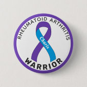 Rheumatoïde artritis Warrior Lint Witte Button (Voorkant)