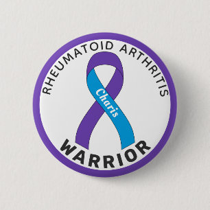 Rheumatoïde artritis Warrior Lint Witte Button