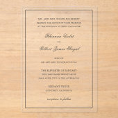 Rhianna traditionele bruiloft acryl uitnodigingen (Voorkant)