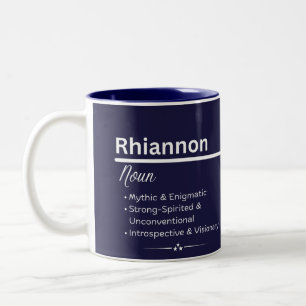 Rhiannon Gepersonaliseerde Naam Koffiemok Tweekleurige Koffiemok