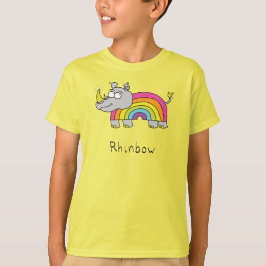 Rhinbow Rhino Arc-en-ciel T-shirt garçon Jaune (Devant)
