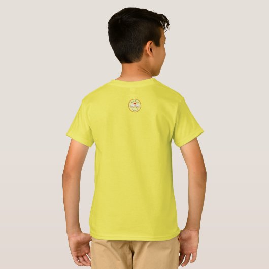 Rhinbow Rhino Arc-en-ciel T-shirt garçon Jaune (Dos entier)