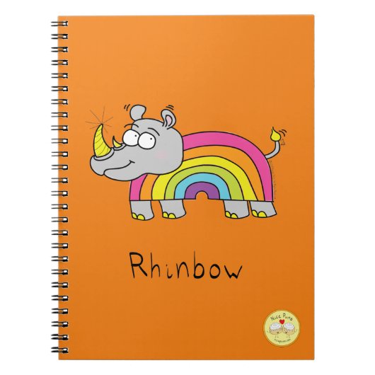 Rhinbow Rhino Rainbow Carnet Orange (Devant)