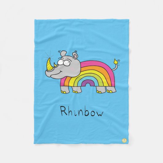 Rhinbow Rhino Rainbow Fleece Blanket (Voorkant)