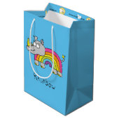 Rhinbow Rhino Rainbow Gift Bag Medium Cadeauzakje (Achterkant Gekanteld)
