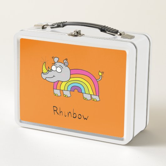 Rhinbow Rhino Rainbow Lunch Box Orange (Devant)