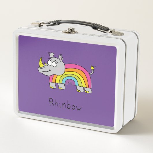 Rhinbow Rhino Rainbow Lunch Box Purple (Devant)