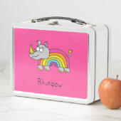Rhinbow Rhino Rainbow Lunch Box Rose (En situation)