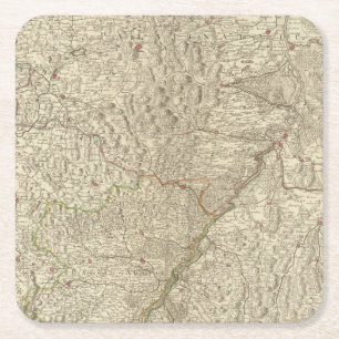 Rhine River Valley, Frankrijk 2 Vierkante Kartonnen Onderzetter