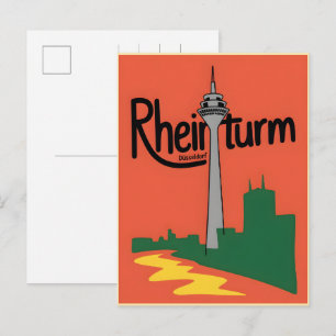 Rhine Toren Dusseldorf Rheinturm Duitse cadeau Briefkaart
