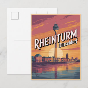 Rhine-toren Düsseldorf Rheinturm Duitse cadeau Briefkaart
