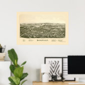 Rhinebeck, NY Panoramic Map - 1890 Poster (Thuiskantoor)