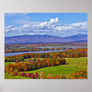 Rhinecliff Bridge in de herfst Poster