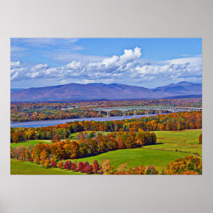 Rhinecliff Bridge in de herfst Poster