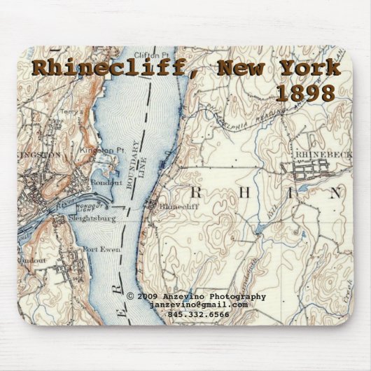 Rhinecliff Historic Map mousepad Muismat (Voorkant)