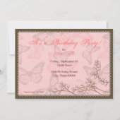 Rhinestone Butterflies Invitation Kaart (Achterkant)