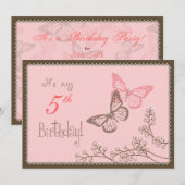 Rhinestone Butterflies Invitation Kaart (Voorkant / Achterkant)